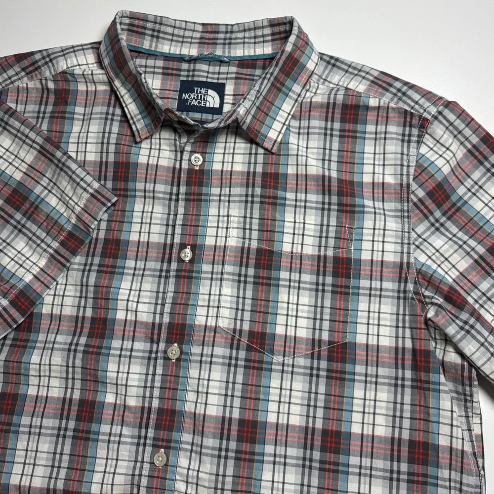 The North Face Plaid Button Up Hammetts Shirt Short Sleeve Mens L Casual Outdoor